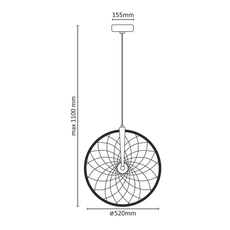 Deckenhängeleuchte LED BICYKL 16W 3000K Schwarz + Chrom