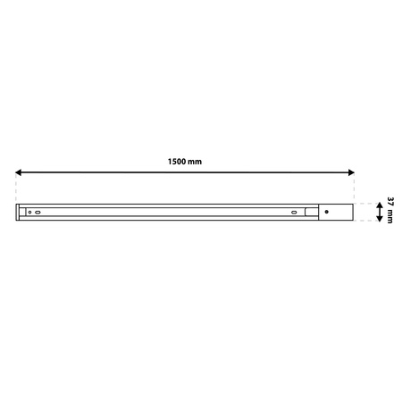 1-Phasen Stromschiene Schiene für Schieneinstrahler, 1.5m Schwarz LUMILED
