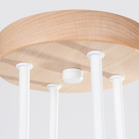 Kronleuchter Deckenleuchte 4x E27 Naturholz Weiß Timbo Peach Puff SL.1665 Sollux