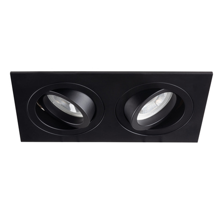 SEIDY Deckeneinbauleuchte 2x GU5.3 12AC/DC Schwarz Quadratisch Beweglich KANLUX