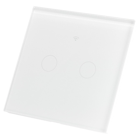 Weißer Doppel-WLAN-LED-TOUCH-Glasschalter