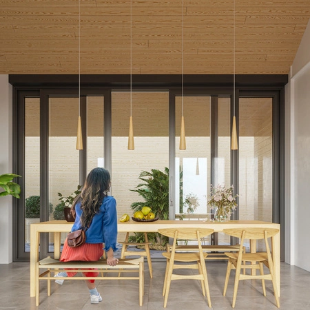 SULA GU10 Hängende LED-Deckenleuchte Naturholz SOLLUX