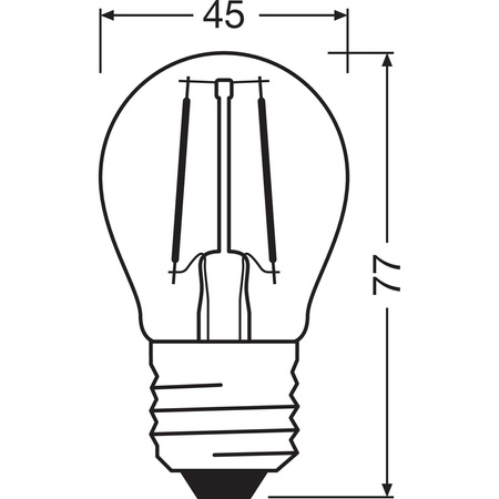 LED Lampen P45 E27 1.5W = 15W 136lm 2700K Warmweiß FILAMENT LEDVANCE