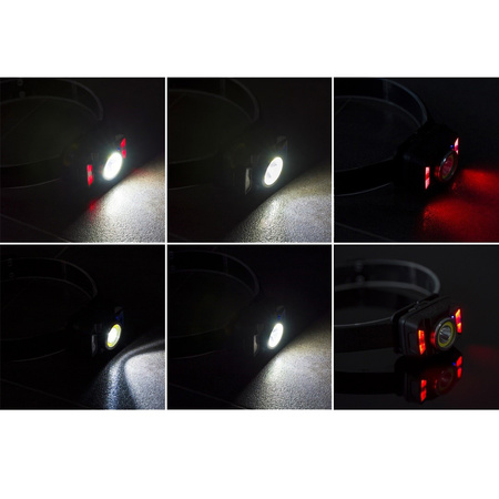 Wiederaufladbare LED-Stirnlampe mit Bewegungssensor XTE 5W + COB 10W VA0025 VAYOX