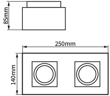 Anbauleuchte HALOGEN Beweglich 2x GU10 Rechteckig Weiß 85mm NEMO