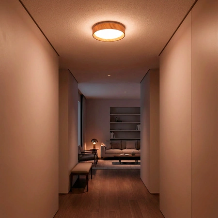 Plafond LED-Deckenleuchte WOODY 24W 4000K Rund IP44 32cm LUMILED
