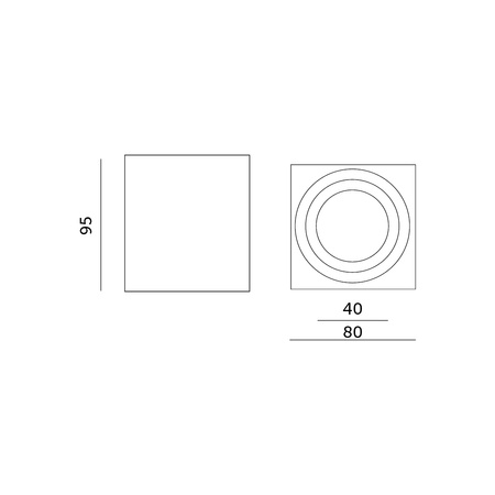 Aufputz-HALOGEN-Leuchte wasserdichtes Aluminium SPOT TUBE 95 mm IP44 Weiß AQUARIUS SQUARE Kobi
