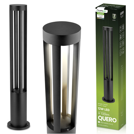 Gartenleuchte 12W, Außenstehleuchte Pollerleuchte 4000K 80cm QUERO LUMILED