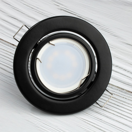 Einbaustrahler GU10, MR16 Einbauspot HALOGEN Runde beweglich Schwarz Blech LUMILED