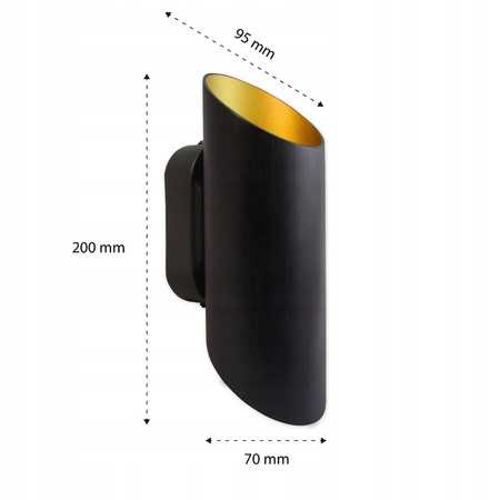 Spot G9 Schwarz Gold Larona Masterled Wall Reflektor Wandleuchte