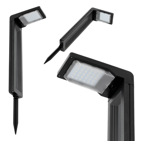 Solar Gartenmast Outdoor Stehend LED 6500K Kalt IP44 Schwarz Spike Kobi