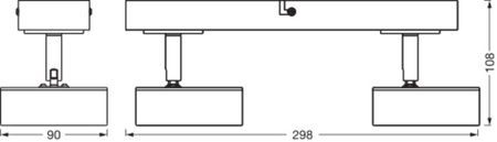 LED-Decken-Wandleuchte Wandmontage-Aufbauleuchte 9.6W 615lm CCT Dekorativer Schwarzer Spot Pluto Ledvance