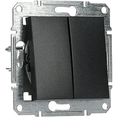 Zweipoliger Kerzenlichtschalter ohne Rahmen Einbau Asfora IP20 Anthrazit