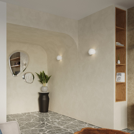 LED GLOBE E27 Wandleuchte halbrund lackiert weiß glänzend SOLLUX