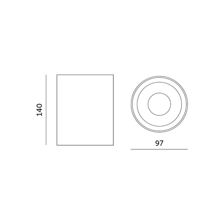 SPOT TUBA Aluminium-Halogen-Anbauleuchte für LED GU10 Weiß-Gold KIVI KOBI