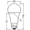 LED-Lampe E27 A60 14W = 100W 1521lm 2700K Warm 200° Dimmbar Ledvance
