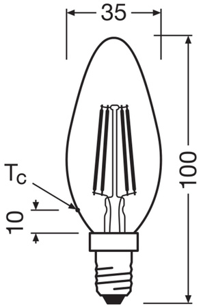 LED-Kerzenbirne E14 B35 2.2W = 40W 470lm 2700K Warm 330° Ledvance