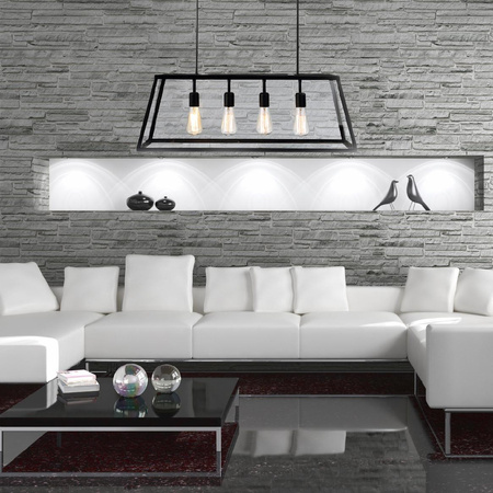 IL MIO FINLAND Kronleuchter Hänge-Deckenleuchte 4xE27 Schwarz - GOLDLUX (Polux)