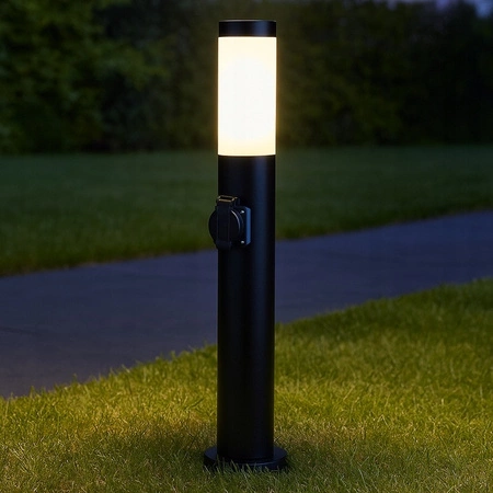 Gartenlampe für den Außenbereich E27 schwarzer Pfosten 65cm mit 230-V-Fassung