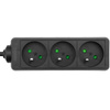 Strom-Verlängerungsstecker – 3 x Steckdose mit Erdungs-Steckdosenleiste 3 m 3 x 1,5 mm 16 A Schwarz