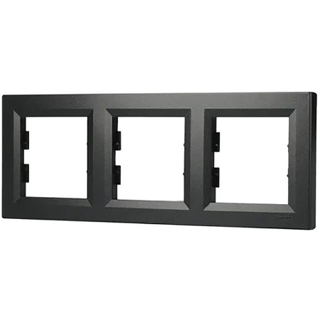 3-fach horizontaler Rahmen für die Triple Asphora Steckdose Anthrazit