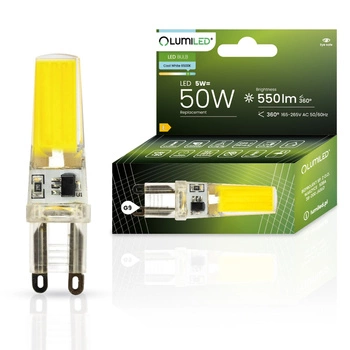 LED Kapseln G9, COB LED-Lampe 5W = 50W 550lm 360° 6500K kalt LUMILED