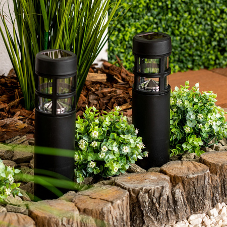 LED-Solar-Gartenlampe mit Nietenpfosten 6500K 40cm IP44