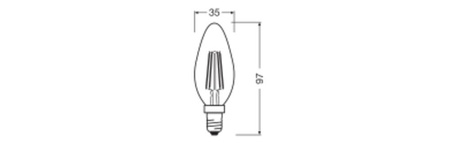 E14 B35 LED Lampe 4,8 W = 40 W, 470 lm, 4000 K, neutral, 300 °, OSRAM SUPERSTAR-Filament, dimmbar