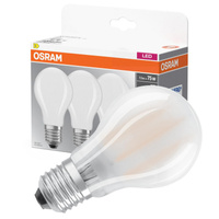 3x LED Lampen E27 A60 7,5W = 75W 1055lm 4000K Neutral 300° Filament OSRAM BASE