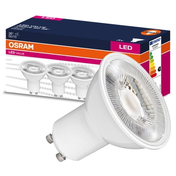 3x LED Leuchtmittel GU10 4,5W = 50W 350lm 6500K kalt 36° OSRAM Value
