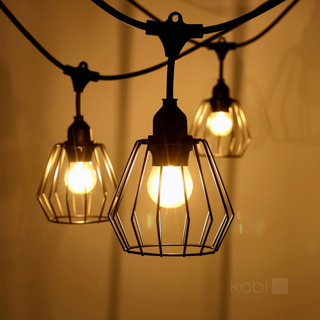 Lampenschirm für Girlanden Set CRETE LS D1 Schwarz Metall 5 Stück Kobi