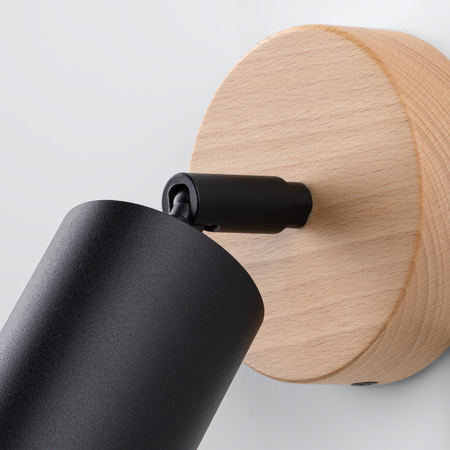 Wandleuchte VERDO GU10 Schwarz Holz Modern SOLLUX