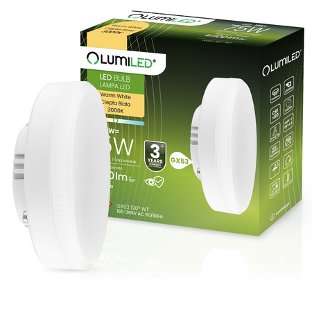 LED Lampen GX53, Glühbirne 12W = 75W 1100lm 120° 3000K warm LUMILED