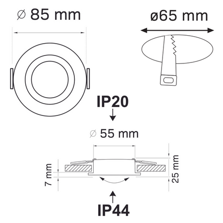 Sanico Goldlux MR16 Schwarz IP44 12V NEPTUN Spot Flush Mount