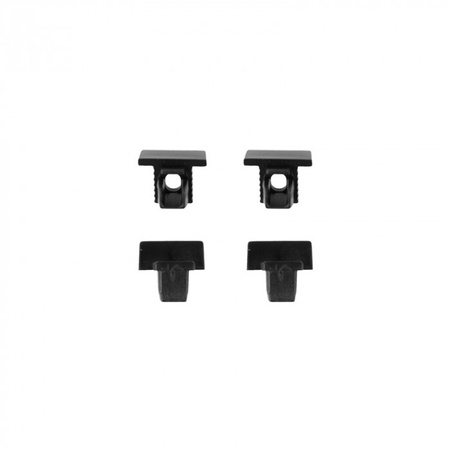 Aluminium Unterputz-LED-Profil Schwarz 2m mit schwarzem Diffusor für LED-Streifen + Kappen Ecolight PW Serie