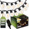 50x LED Außen-Lichterkette, Garten Lichterkette 8m 3000K NESSA LUMILED