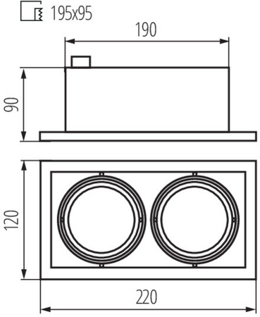 MERIL 2xGU10Weiß IP20 Kanlux Halogen-Deckenleuchte