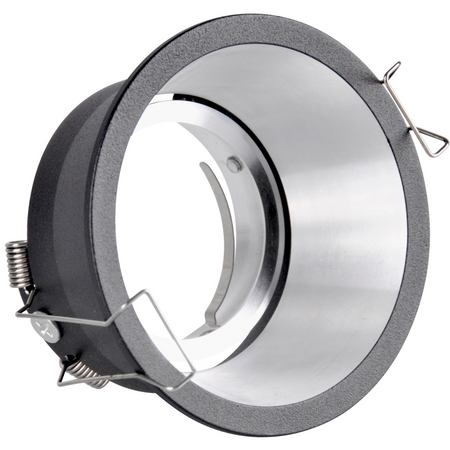 KOLDING Runde bewegliche Einbauleuchte Schwarz und Silber MR16 GOLDLUX (Polux)