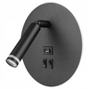 Wandleuchte Spotlampe G9 + LED 4000K USB-A USB-C Schwarz Piero Masterled