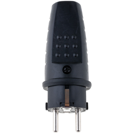 Gummi-Netzstecker 16A 230V IP44 gerade mit Erdung hermetischer Uni-Schuko