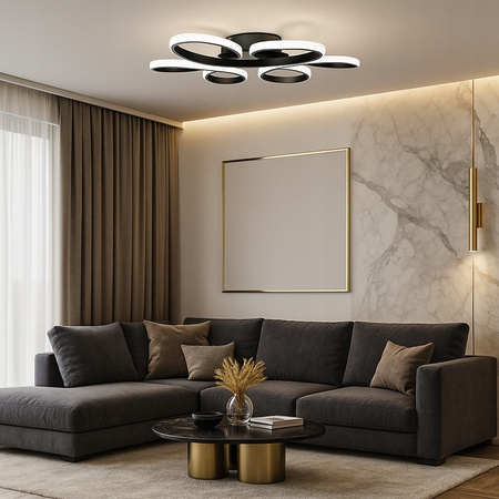 GALAXIS VIRGO 72W LED-Kronleuchter Deckenleuchte schwarz + Fernbedienung