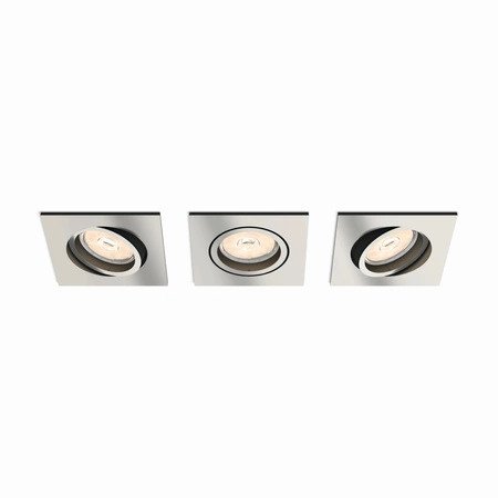 Steckbare Halogenleuchte DONEGAL 3x GU10 Quadratisch Beweglich Satin PHILIPS
