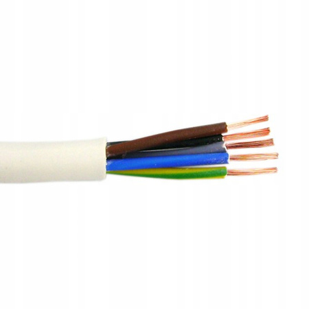 Drahtkabel OWY H05VV-F 300/500V 5x4mm Weiß 1m ELEKTROKABEL