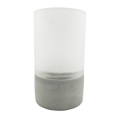 Batteriebetriebene Gartenlampe Laterne Deko KERZE LUKY Glas/Beton GOLDLUX (Polux)