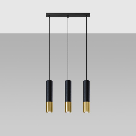 LOOPEZ 3L Hängeleuchte 3xGU10 Elegant Schwarz und Gold SOLLUX