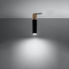 Anbauleuchte PABLO GU10 Halogen Spot Tuba Holz-Schwarz SOLLUX