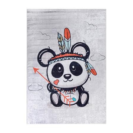 Rutschfester Kinderteppich Panda Bär Indianer Teppich Teppich 80x150 cm GOLDLUX