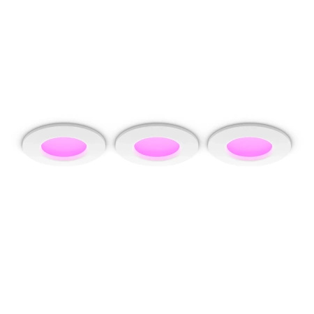 3x LED-Panel Einbau 8.3W 1000lm IP44 Weiß und Farbe Ambiance RGB + TW Weiß Smart SMART Zigbee Bluetooth Slim Downlights Philips HUE