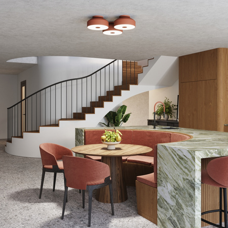 LED Plafond Deckenleuchte 4x E27 Ocker Rot OMIQ Crimson SL.1681 Sollux