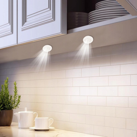 3x selbstklebende LED-Unterschrankleuchte mit Bewegungsmelder 4000K Batterie 2xAAA Weiß + Fernbedienung